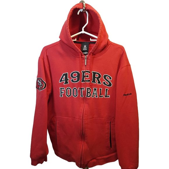 NFL Reebok Hoodie San Francisco 49ers Youth Small US S Unisex 49ers Hoodie Red - Picture 2 of 16